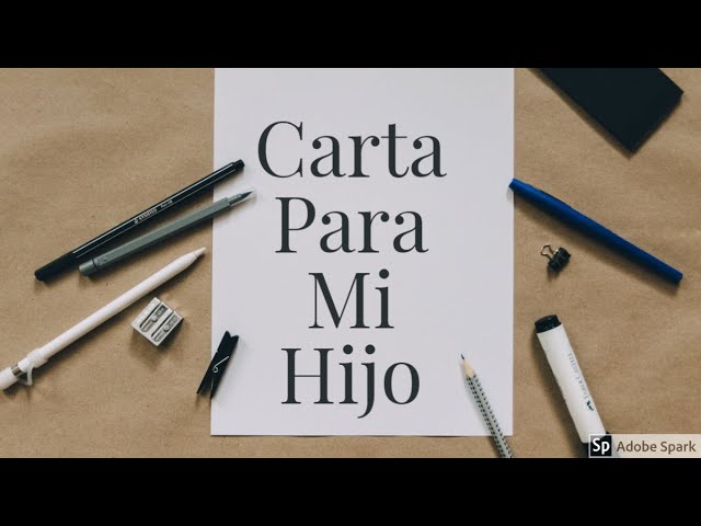 carta para mi hijo de 5 años