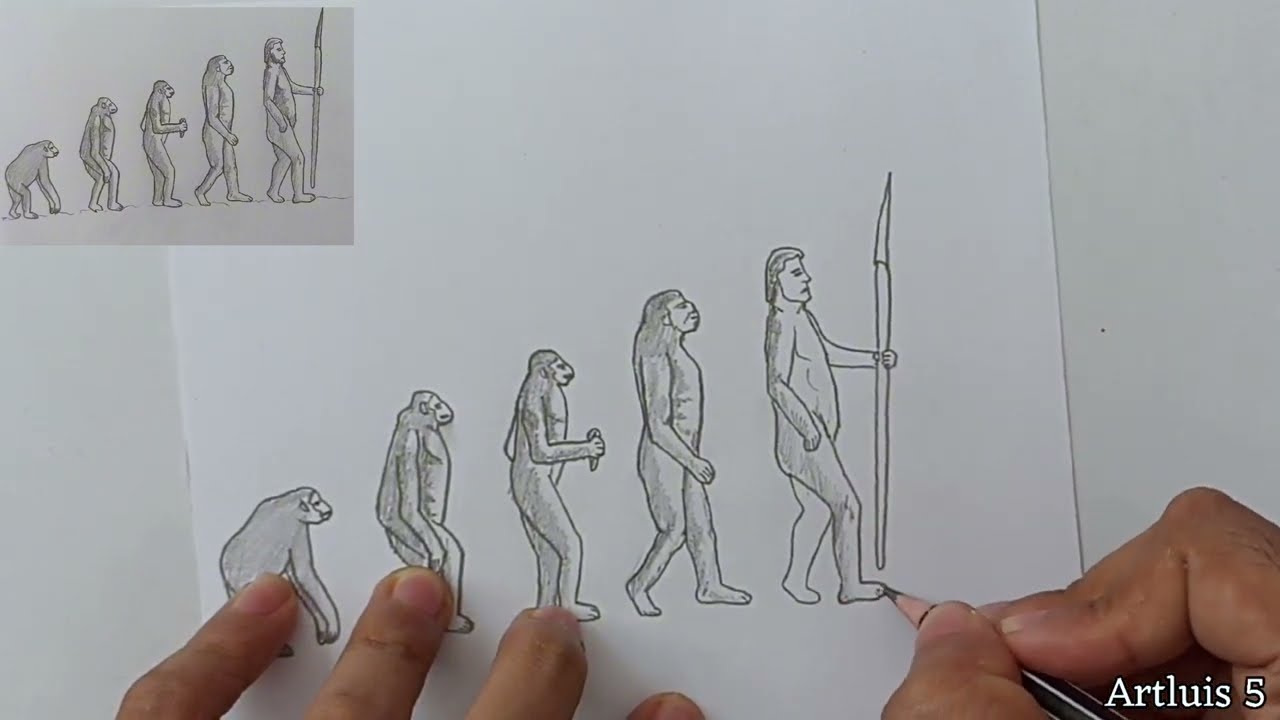 evolucion del hombre dibujos para colorear
