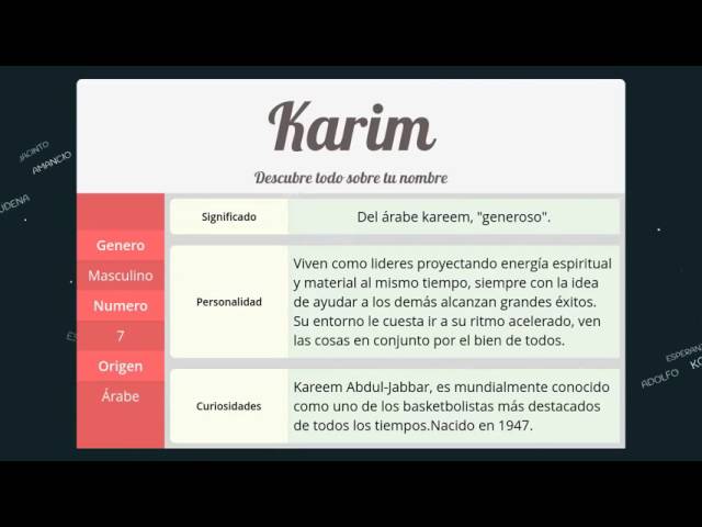 karim es nombre de niña o niño